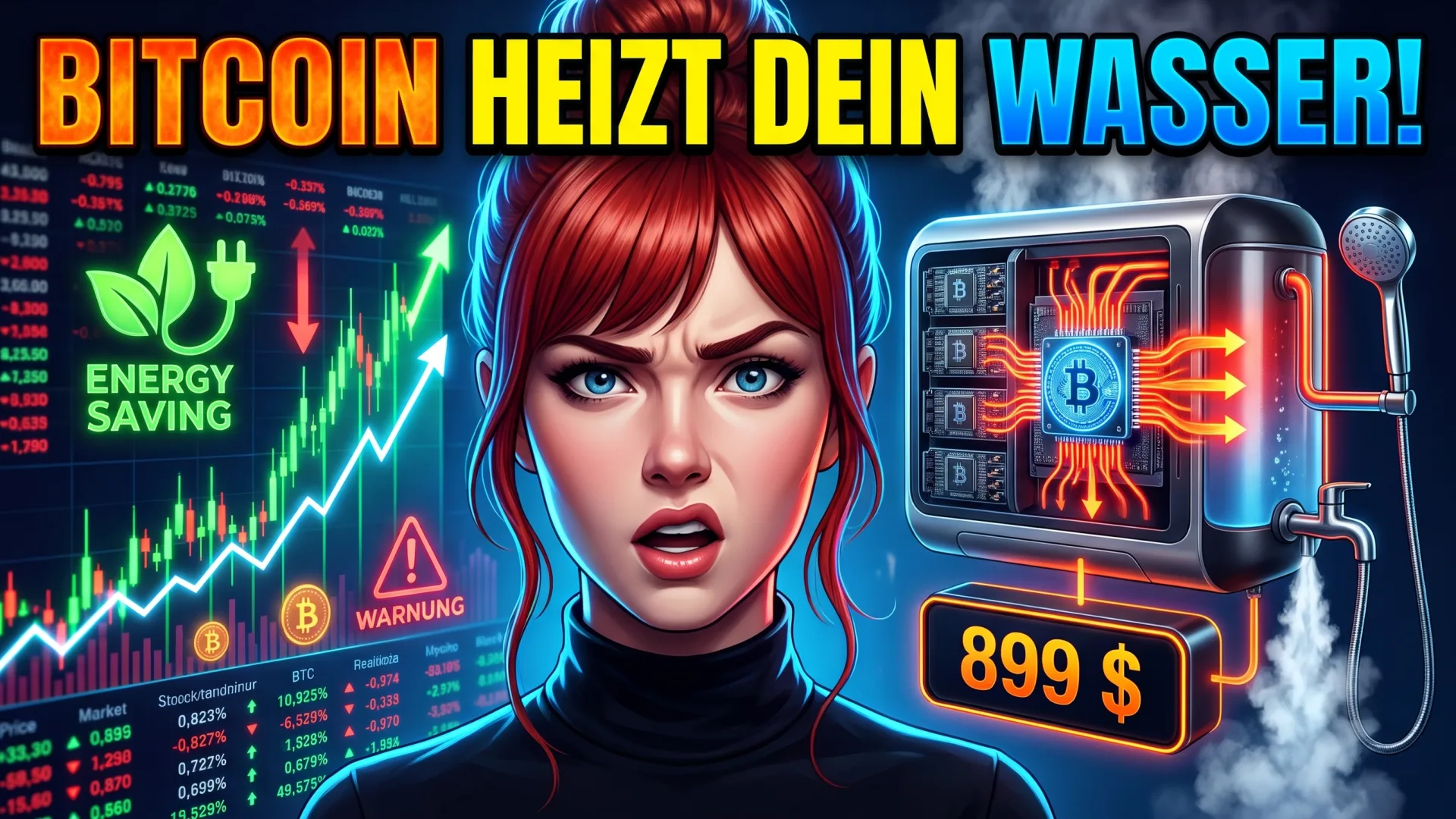 BITCOIN HEIZT DEIN WASSER! 899 $: Bitcoin Mining Abwärme Warmwasserbereiter