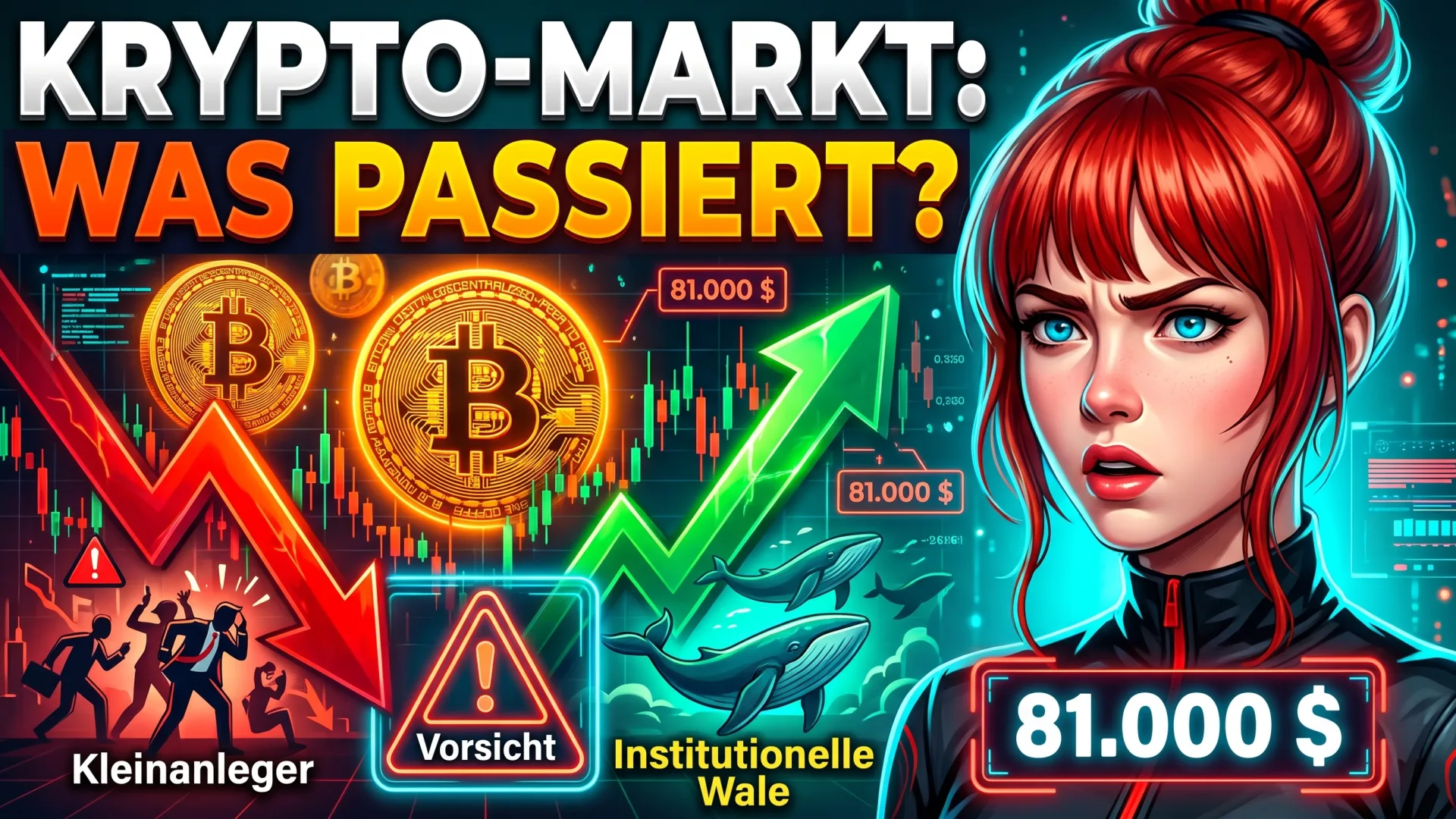 KRYPTO-MARKT: WAS PASSIERT? 81.000 $: Krypto Markt Divergenz Wale Kleinanleger