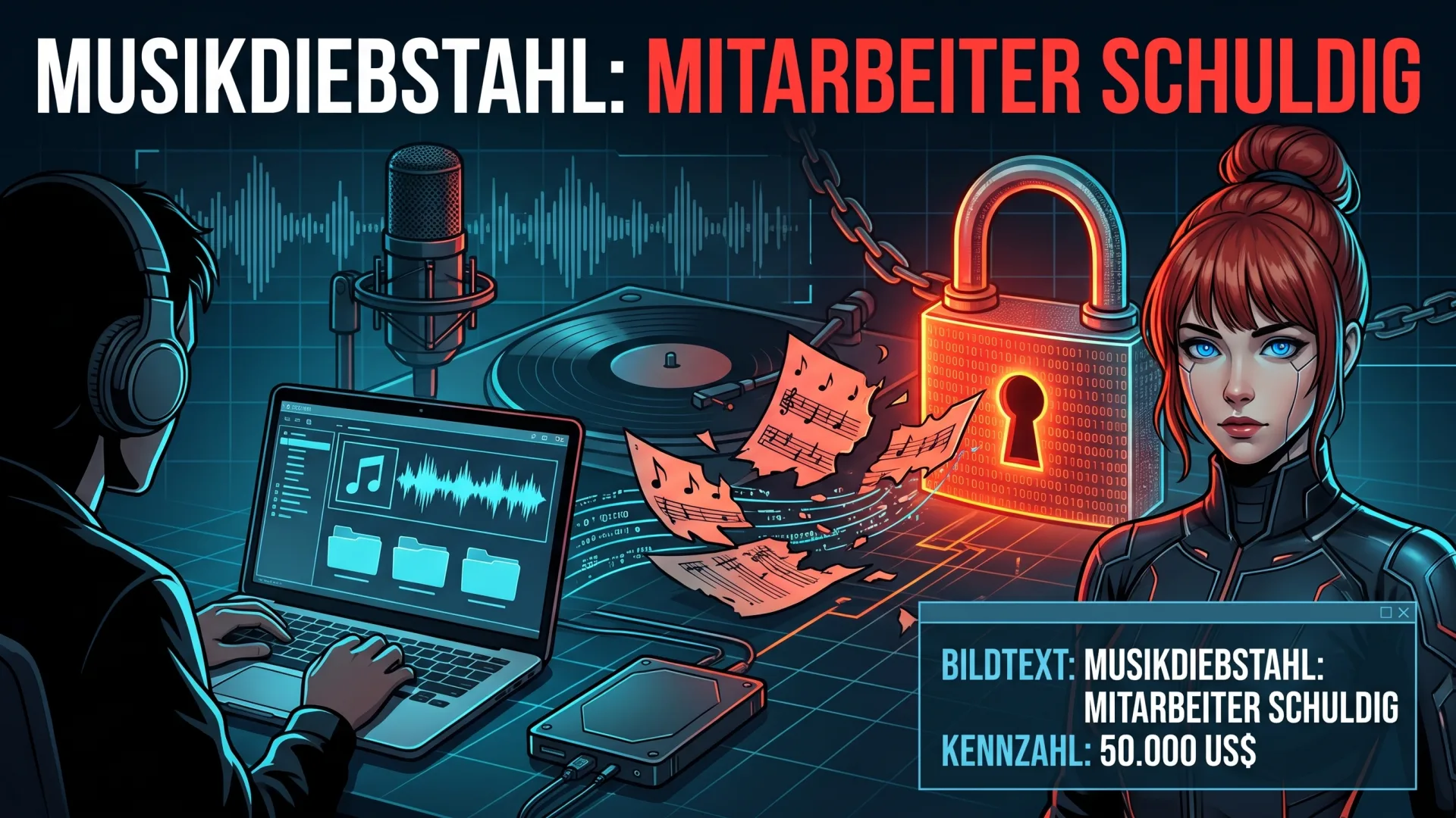 MUSIKDIEBSTAHL: MITARBEITER SCHULDIG 50.000 US$: Musik, Urheberrecht, Diebstahl, Sicherheit, Künstler