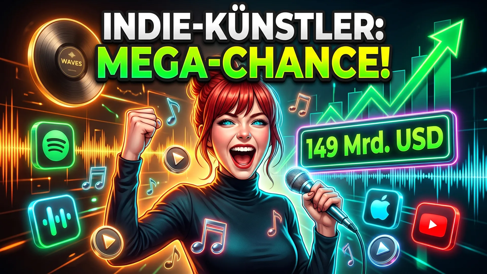 INDIE-KÜNSTLER: MEGA-CHANCE! 149 Mrd. USD: Indie-Künstler, Musikmarkt, Erfolg, digitale Ära