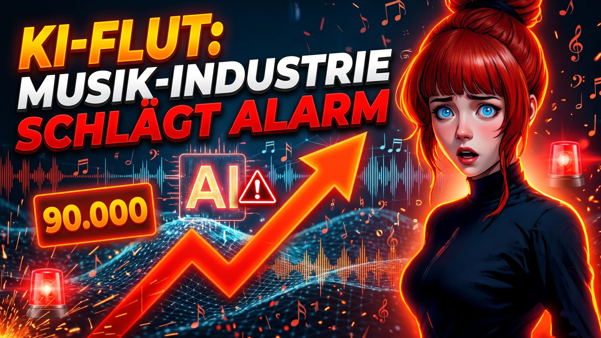 KI-FLUT: MUSIK-INDUSTRIE SCHLÄGT ALARM 90.000: KI-Musik überflutet Streaming-Dienste