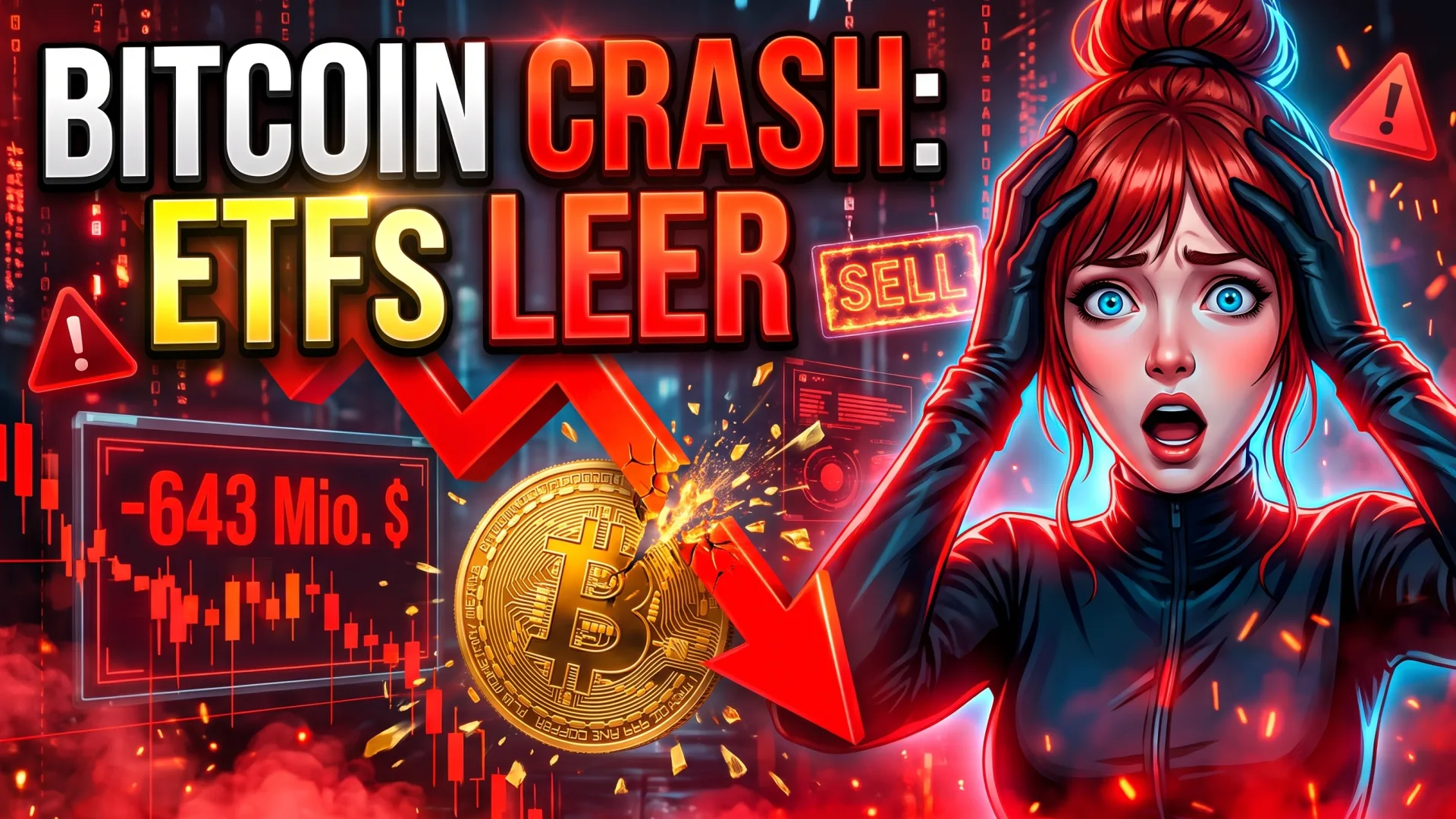 BITCOIN CRASH: ETFS LEER -643 Mio. $: Bitcoin ETFs, Abflüsse, Kursrückgang, Angst